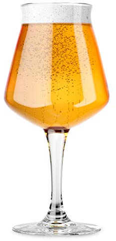 Nucleated Teku 3.0 Stemmed Beer Glass by Rastal - Nucleation Pint Glasses for Better Head Retention, Aroma and Flavor - 14.2 oz Craft Beer Glass for Enhanced Beer Drinking Bliss- Gift Idea for Men