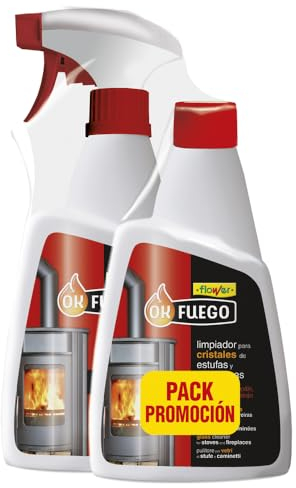 FLOWER OKFUEGO PACK CRISTALES DE ESTUFAS Y CHIMENEAS 500 ML x 2