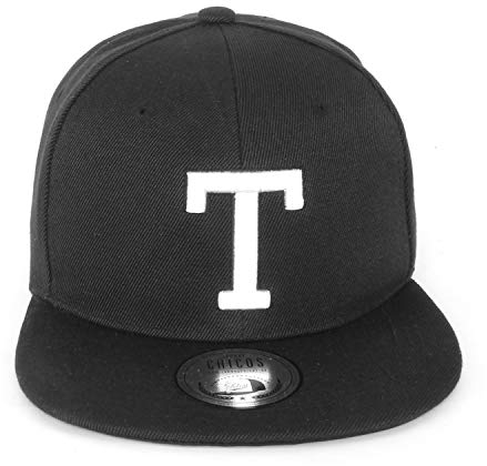 JOHNNY CHICOS Letter Cap Buchstaben A B C D E F G H I J K L M N O P Q R S T U V W X Y Z Cap in Einheitsgröße Unisex Verstellbare Größe Herren Damen Jugendliche