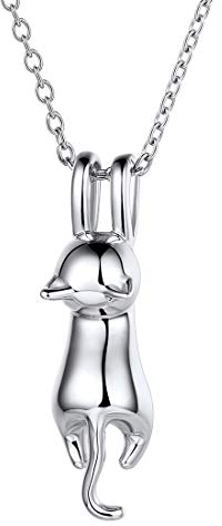 ChicSilver kleine Katze Kette 925 Damen Kette mit Katze Anhänger als Geburtstag/Valentinstag