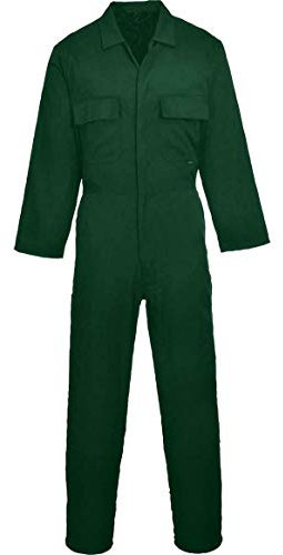 21Fashion Mens Long Sleeves Polycotton Coverall Overall Adults Euro Work Wear Boiler Suit (Bottle Green Medium Regular)