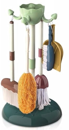 Cleaning Set Toy Kids Age 3+ Pretend Play Kit 5 pcs Cleaning Playset Mop Brush Dustpan
