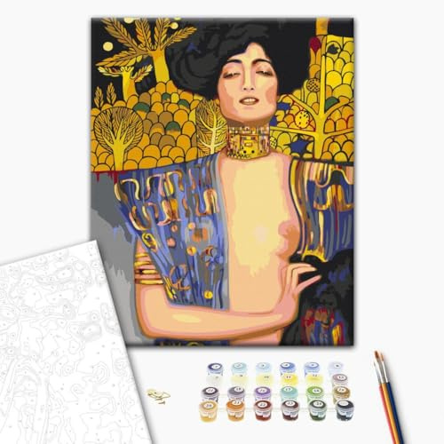 murando - Malen nach Zahlen Gustav Klimt Judith II, 40x50 cm, Erwachsene | Malset mit Holzrahmen, ideal für Erwachsene und Kinder, entspannendes Hobby, entspannend, hochwertig, langlebig, kreativ