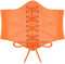 Hoerev Damen Mädchen Elastisch Breites Band Elastisch Gebunden Waspie Korsett Taille Gürtel Bustiers Korsetts，Orange mit Knopf，S