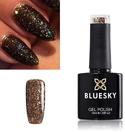 Bluesky Gel Nail Polish Brown Glitter Multi Glitter NIGHTLIFE Diamond BLZ15 Nail UV LED Soak Off