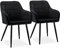 CLIPOP Esszimmerstühle 2er Set Stühle mit Armlehne, Samt Bezug, Esszimmerstuhl Küchenstuhl Polsterstuhl, Stühle für Esszimmer (Samt Schwarz, 2er Set)