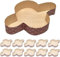 FAH - Backform für Osterkuchen Colomba 500 g - 10 Förmchen/Papierförmchen aus reiner Zellulose, mikrowellengeeignet, ideal für den Backofen, Einweg in hoher Dichte, hitzebeständig bis 200°C