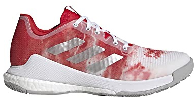 adidas Women's Crazyflight Mid Volleyball Shoe, Cloud White/Silver Metallic/Vivid Re, 5 UK