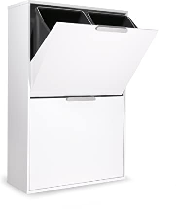 Arregui Ecoclas CR601-E Cubo de Basura y Reciclaje de Acero de 4 Compartimentos | 4x17L (68L) | Cubos de Basura de Cocina | Contenedores de Reciclaje para Casa u Oficina | blanco