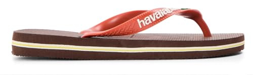 Havaianas Brasil Logo Unisex Adults FlipFlop Dark Brown/Ceramic 5.5/6 UK