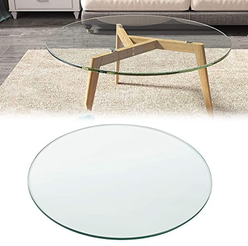 Plateau De Table Rond en Verre Ronde, Dessus De Table Transparent en Verre, Verre Trempé De Qualité Supérieure, 9mm Épaisseur, Plaque De Verre, pour Table Basse/Table De Canapé