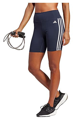 adidas Damen Training Essentials 3-Stripes High-Waisted Short Leggings, Legend Ink F17, XS