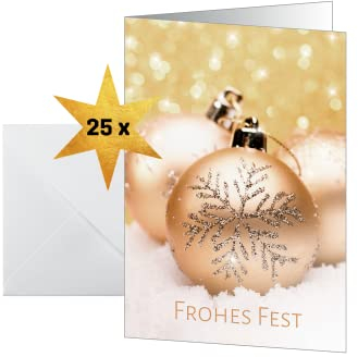 SIGEL DS091 Weihnachtskarten-Set Christmas joy, A6, 25 Karten mit Umschlägen, ideal zum Bedrucken, aus nachhaltigem Papier