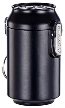 2 Stück Zigaretten Taschenascher,Mini Aschenbecher Metall Reise-Aschenbecher mit Deckel für unterwegs Klein Geruchsdicht Tragbarer Taschenaschenbecher mit Schlüsselanhänger für Camping Büro Schwarz