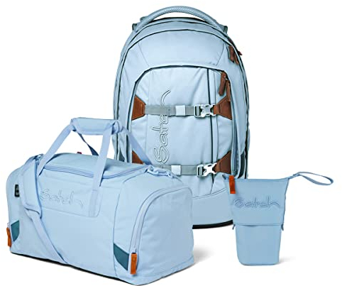 satch Pack Pencil Slider Edition Schulrucksack Set 3tlg. mit Sporttasche (Nordic Ice Blue)