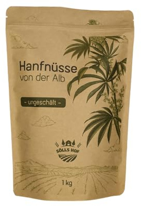 Sölls Hof - 1 kg - ungeschälte Hanfnüsse, Hanfsamen - Top Qualität, direkt vom Landwirt aus Deutschland