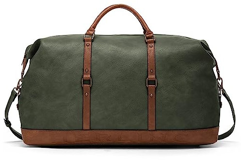 Herling Reisetasche FAVRIER Herren/Damen Tasche Vintage PU-Leder (Pewter Green)