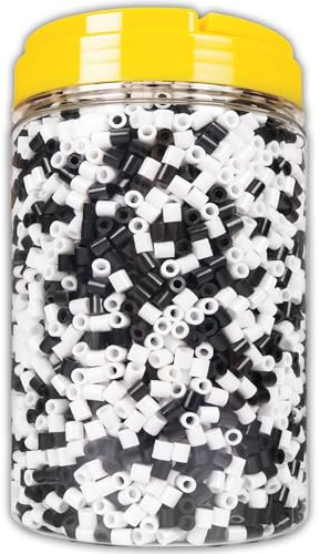 La Manuli Bügelperlen - 5000 Stück im Dose, Midi Größe 5mm, inklusive 2 Pinzetten, Steckperlen, Nachfüllset Bastelperlen Mit jeder Marke Beads kompatibel