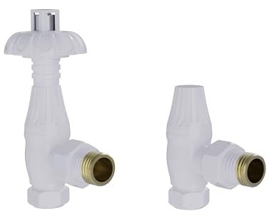 Warmehaus Thermostatic Radiator Valve Lockshield Angled White
