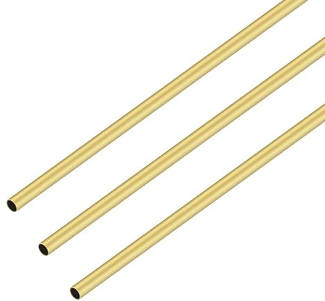iMeistek - 3 tubi rotondi in ottone, lunghezza 300 mm, diametro esterno 4 mm x spessore della parete 0,3 mm, tubi dritti rotondi in ottone