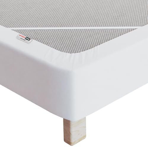 Wrappybag Cache-Sommier 160 x 200 avec Élastiques – Rénovez et Modernisez Votre Ancien Sommier – Couleur Blanc - 6 Tailles Disponibles