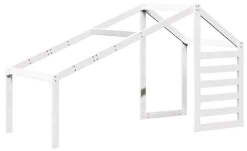 vidaXL Dach für Kinderbett Weiß 198x87x113 cm Massivholz Kiefer