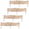 Lot de 4 bordures de parterre en bois de noisetier tressé/enfichable 102 x 20 cm