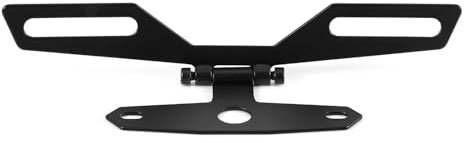 WPKD BLUEIY Staffa Targa Moto Pieghevole, Supporto Targa Moto in Lega di Alluminio Supporto Fanale Posteriore Facile da Installare per Moto ATV