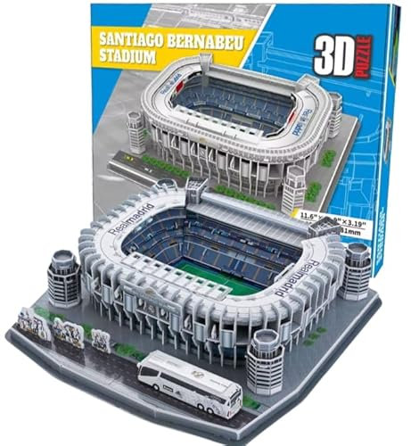 ZAXER 3D-Puzzle Stadion Santiago Bernabeu Fußballfans, entwickle Fähigkeiten, baue Stadion-Sammlung, einfacher Aufbau ohne Kleber