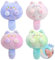 ANBOOR Lot de 4 adorables petits chats en peluche avec queue hochet BB - Jouets en peluche avec porte-clés - Cadeau de fête