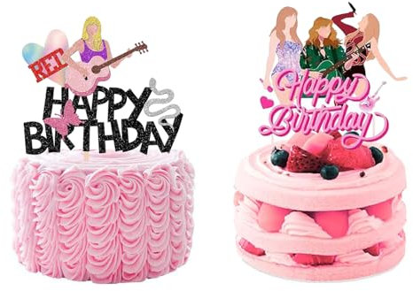 Invasye 2 Stück Sänger Cupcake Toppers, Tayl Beliebter Sänger, Musik Sänger Geburtstag Dekoration, Happy Birthday Tortendeko, für Liebhaber, Konzert, Popular Dance, Musik Thema, Geburtstagsparty Deko