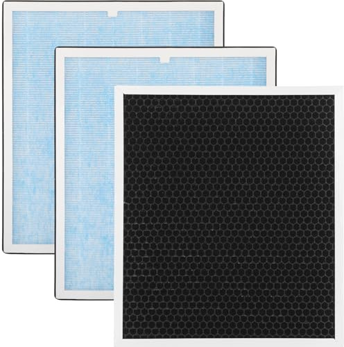 HEPA/Activated Carbon Filter Replacement, 550 Fliter Replacement Set Compatible with AlorAir CleanShield HEPA 550 Air Scrubber(3 Packs)
