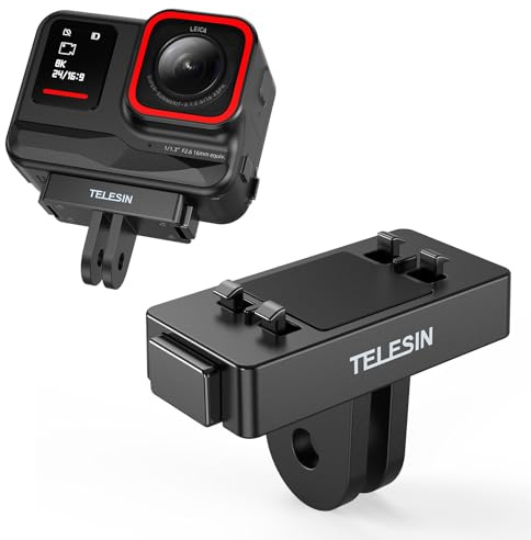 TELESIN° Schnellspanner Magnetische Adapterhalterung für Insta360 X5 Ace/Ace Pro mit Adapteranschluss für Insta 360 X5 Ace/Ace Pro, Magnetische Adapterhalterung mit Zwei Krallen Zubehör