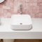 Handwaschbecken DeerValley Ace Badezimmer Waschbecken und Quadratisches Aufsatzwaschbecken aus Weißer Keramik 385mm*385mm
