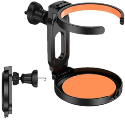 KUANDEDIAN Car Cup Holder for VW Tiguan 2017-2023, Air Vent Insert Drink Holders Hanging Foldable Bottle Holder Storage Organiser Cupholder,B/Orange