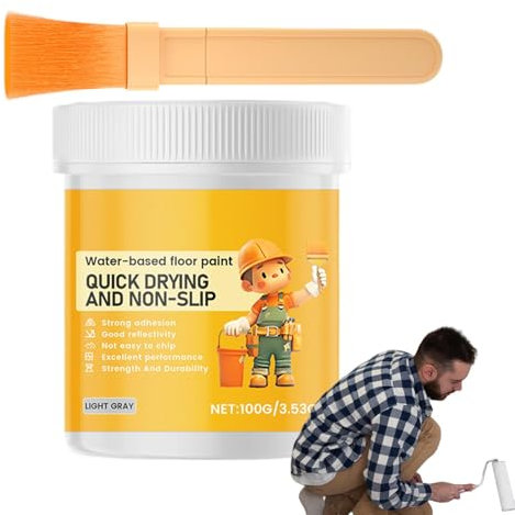 Générique Adorable Floor Paint, Water Based Floor Paint, 100g Quick Dry Water Based Floor Paint, Concrete Floor Paint Kit, Epoxy Floor Kit for Garage Floors Basement Floors Concrete, Moisture Barrier