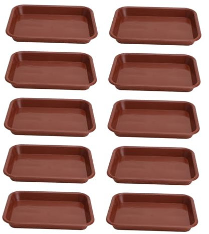HANABASS 10pièces Plateaux Plastique pour Pots De Fleurs Soucoupes Rectangulaires pour Plantes Accessoire Pratique pour Fleurs du Sol Et Drainage