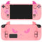 PlayVital Cute Demon Protective Case for Steam Deck LCD & OLED, Kawaii Anti-Slip Protector for Steam Deck OLED with Thumb Grip Caps & Trackpads Stickers & Back Button Enhancement Set - Pink