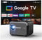 Google TV Projector 4K 1080 ANSI Outdoor Projector with WiFi Bluetooth, Dolby Audio, 38W Speakers Home Theater Projector with Voice Control, Auto Focus, NFC Wireless Cast HDMI for Gaming Camping
