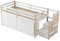 Roninkier Letto a soppalco per bambini con scale, cassetti, 2 armadi e stendibiancheria, letto a castello, letto matrimoniale con rete a doghe, senza materasso, bianco, 90 x 200 cm