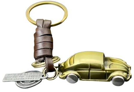 Vspek Schlüsselanhänger aus Metall und Leder, Keychain, Schlüssel Anhänger | Fahrrad, Auto, Cowboy Hat, Anker, Roboter, Ankerpirat, Geschenk Personalisiert, Glücksbringer, Fahr vorsichtig