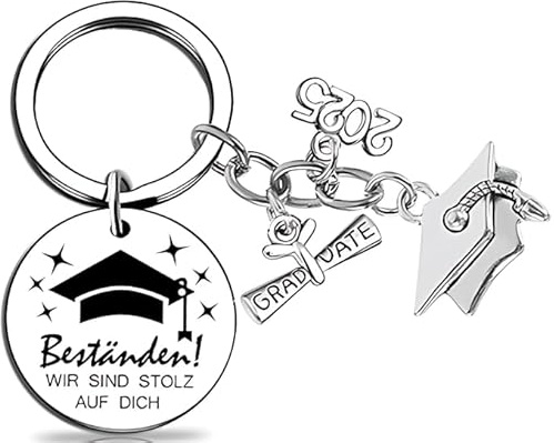 RiTeDei Prüfung Bestanden Geschenk Schlüsselanhänger Abitur 2025 Geschenke Bachelor Abschlussgeschenk für Frauen Herren Freund Master