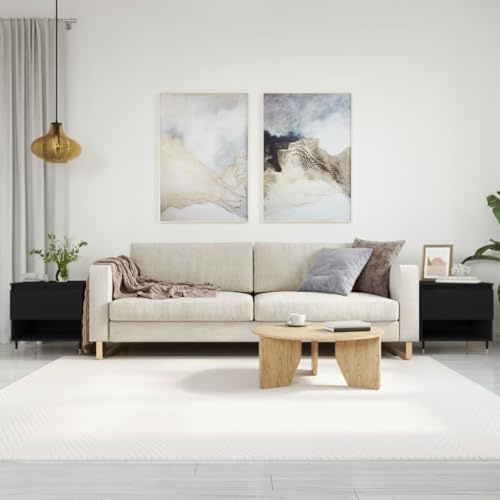 WKIEQACO Couchtische, 2 Stück, schwarz, 50 x 46 x 50 cm, Holztische, Akzenttische, Couchtische