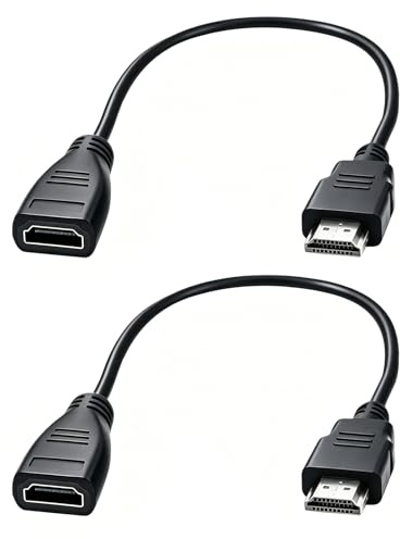 2 Pack HDMI Extension Cable 12cm HDMI Extender Male to Female Cable, 4K 60Hz HDMI 2.0 Adapter Supports 3D ARC Ethernet, Compatible with TV Stick Roku Gaming Consoles Blu-Ray DVD Player Monitor PC