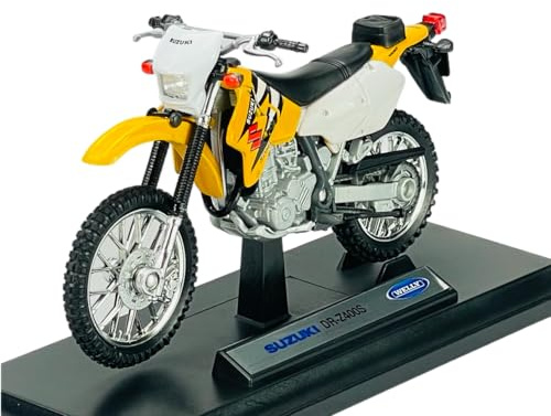 Welly 12844 - Modellino di moto compatibile con Suzuki DR-Z400S DR-Z 400, scala 1:18, 1/18, in metallo