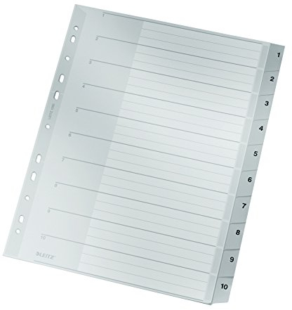 Leitz 12800000 - Tab-Ordner (Grau, Ringe, Digital, A4)