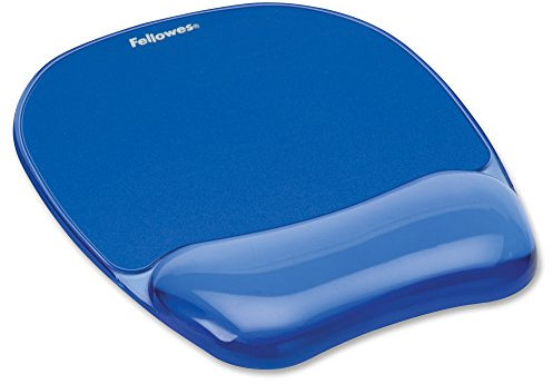Fellowes 91141 - Crystal Gel Mouse Pad Wrist Rest Blue 91141