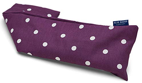 Blue Badge Co Heated Microwavable Heat Pack in Polka Dot Purple Spotty Fabric Machine Washable Wheat Warmer Bag, Lavender Scented Natural Wheat Grains for Pain Relif