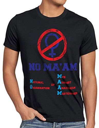 style3 Bundy NO MA'AM Herren T-Shirt Vatertag Gruppen-Kostüm Fasching Karneval Männer-Umzug, Größe:XXXL, Farbe:Schwarz