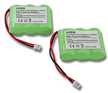 vhbw 2X Batterie Compatible avec Alcatel Altiset Easy L, 2070, 2570, Altiset Comfort téléphone Fixe sans Fil (600mAh, 3,6V, NiMH) Vert